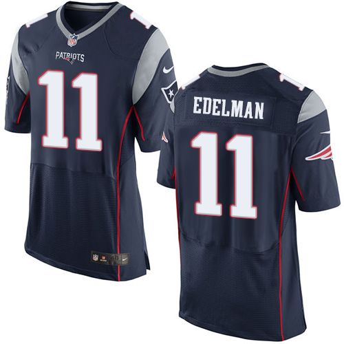 Nike Patriots #11 Julian Edelman Navy Blue Team Color Men's Stitched NFL New Elite Jersey - Click Image to Close